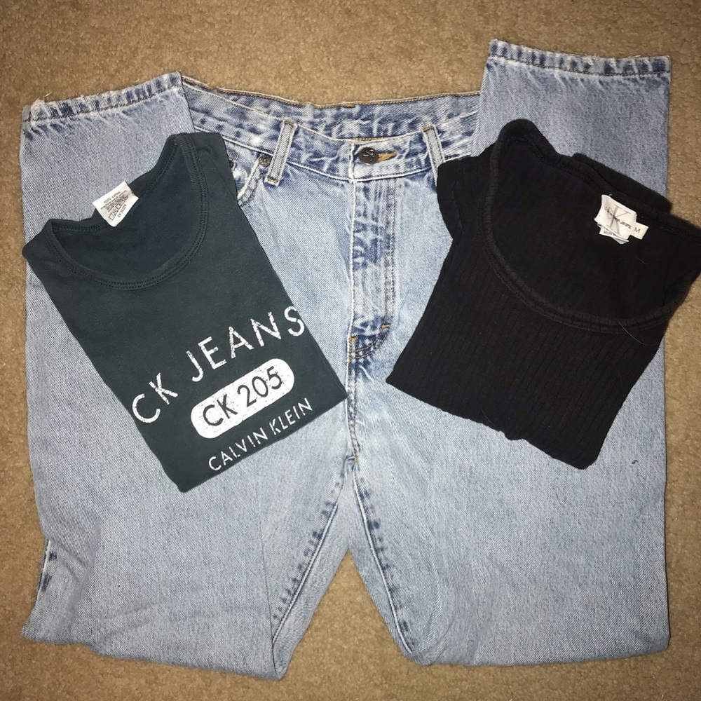 Vintage Calvin Klein High Waisted Jeans + Free T’s